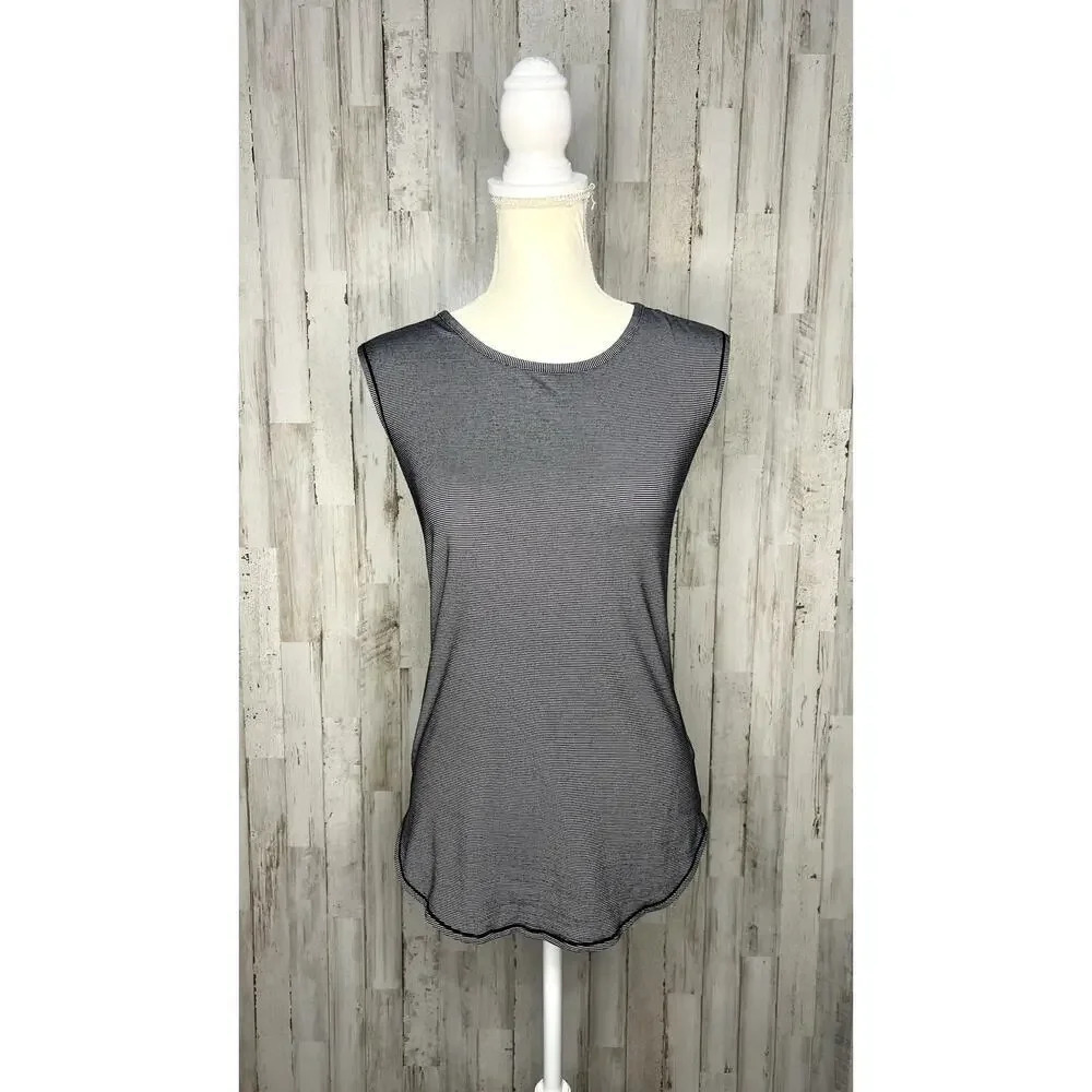 Athleta Women's Gray Micro-Stripe Muscle Tank XXS Activewear‎